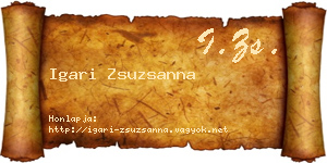 Igari Zsuzsanna névjegykártya